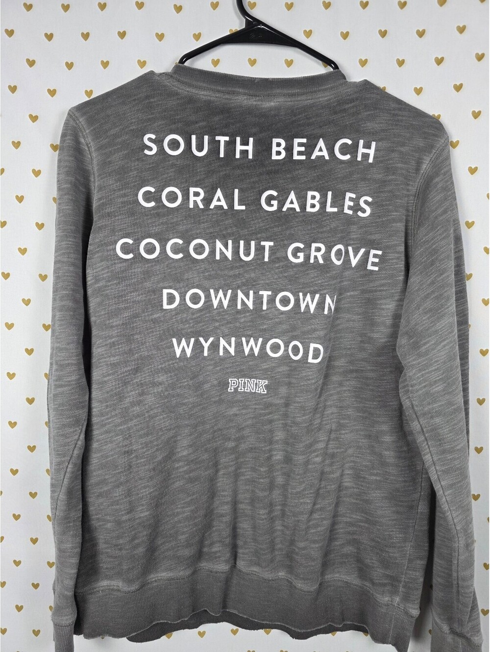 Victorias Secret Pink Vintage Style Crew Sweater SMALL